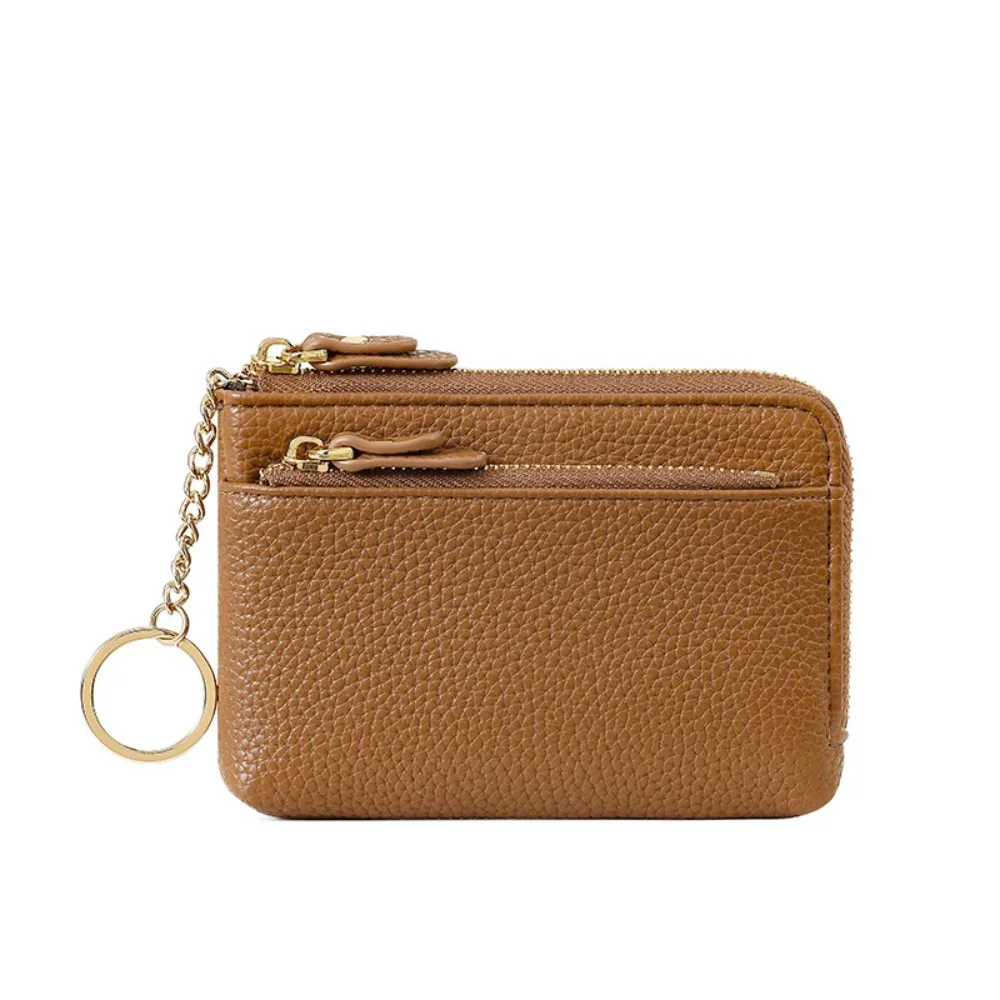 أزياء جلدية محفظة نسائية للعملات المعدنية فتحات بطاقة متعددة بلون بطاقة حالة متعددة الوظائف سستة إغلاق عملة جيب سماعة التخزين