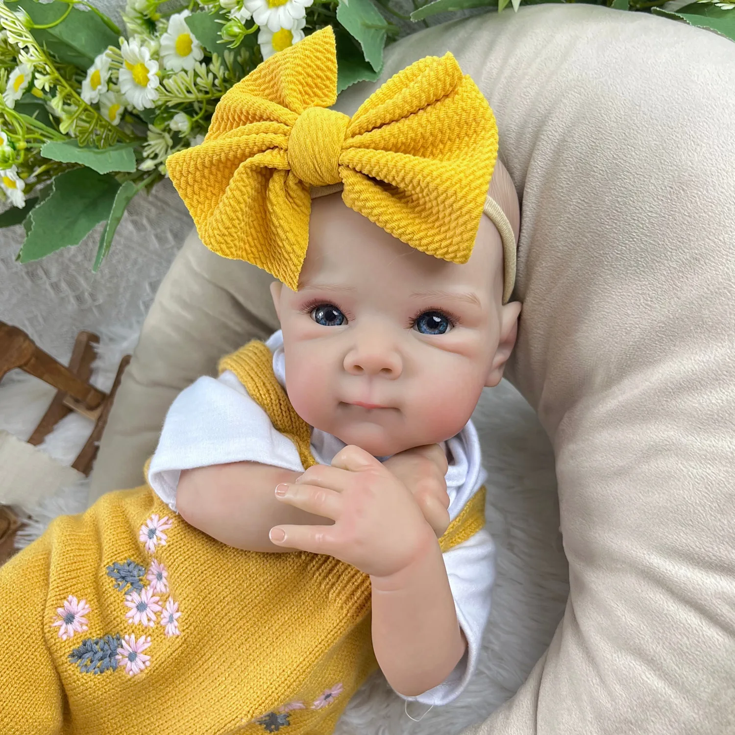 BZDOLL 18-calowa Realistyczna Lalka Reborn z Materiałowym Ciałem 45cm, Tekstura Skóry 3D, Lalka Modowa, Prezent Urodzinowy dla Dziewczynek