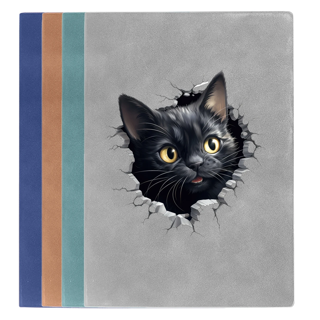 Soft Leather Journal Notebook with Cartoon Cat Pattern, Ruled Diary for School Office Meeting Gift for Students And