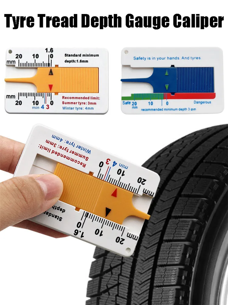 

Thickness Gauges Auto Tyre Tread Depth Gauge Caliper Tire Wheel Measure Meter Detection Repair Tool for Car Motorcycle Trailer