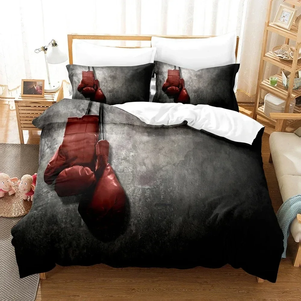 3D Printed Boxing Bedding Set Boys Girls Twin Queen Size Duvet Cover Pillowcase Bed Boys Adult Fashion Home Textileextile