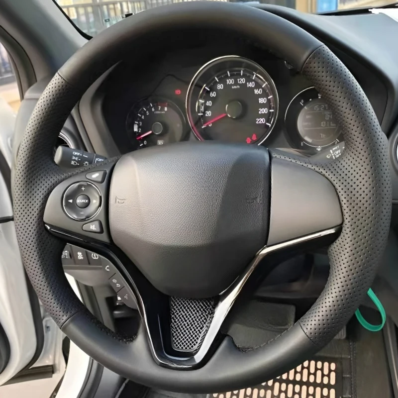 

For Honda XRV 15-18models Hand-stitched steering wheel cover lightweight and breathable, full coverage modification desig