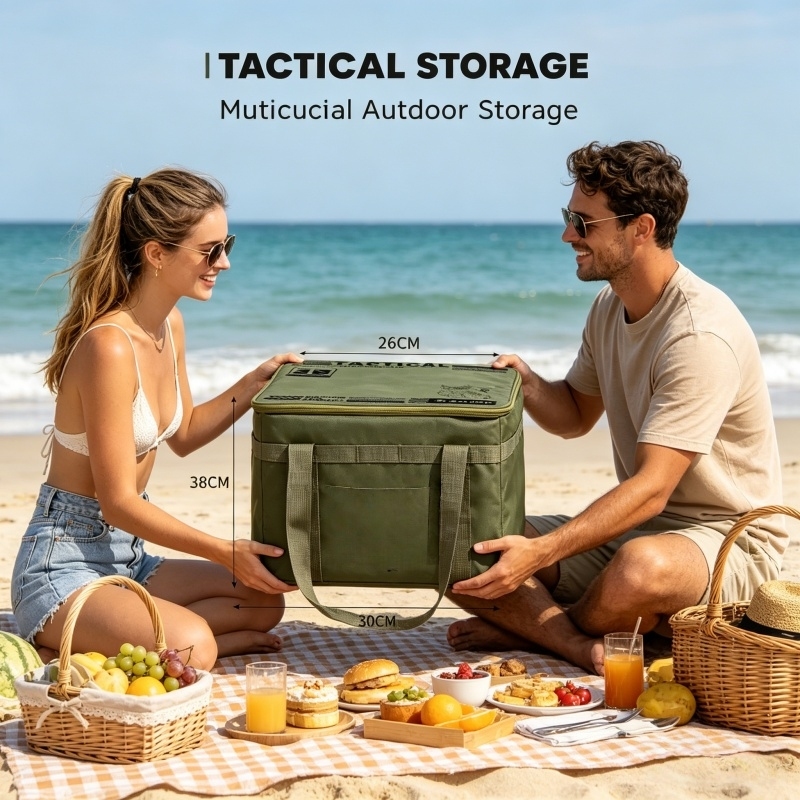  Home Household Waterproof Durable Tactical Storage Bag Large Capacity for Outdoor Camping Cookware Tableware Hiking Picnic BBQ 