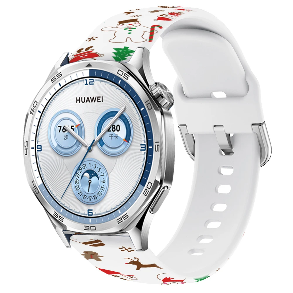 Tali Natal 22Mm 20Mm untuk Jam Tangan Huawei 4 Pro/GT5 4/GT5 Pro 46Mm Gelang Silikon Olahraga untuk Amazfit GTR 47Mm/GTS 4/Stratos