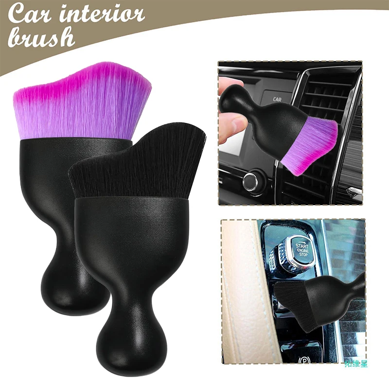 Car Vent Cleaning Soft Brush With Casing Car Interior Cleaning Tool Artificial Car Brush Car Crevice Dusting Car Detailing