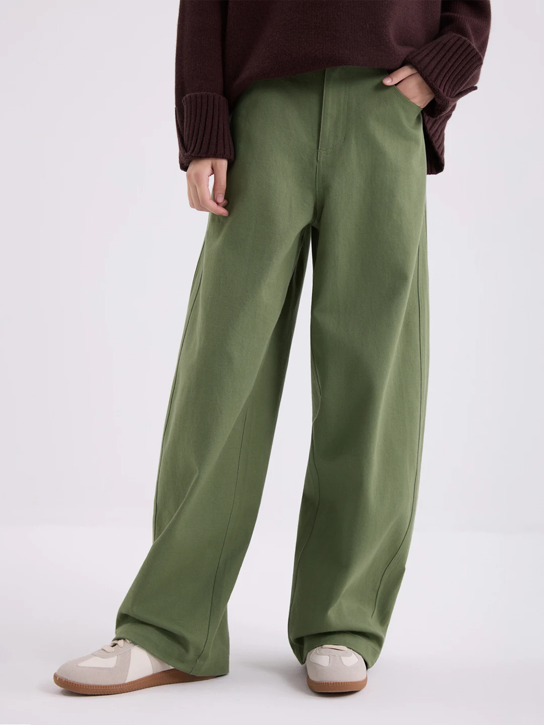 

High Waist Wide Leg Casual Pants Women's Floor Length Knife Cotton Denim Pants Spring 2026 SING& Casual Trousers