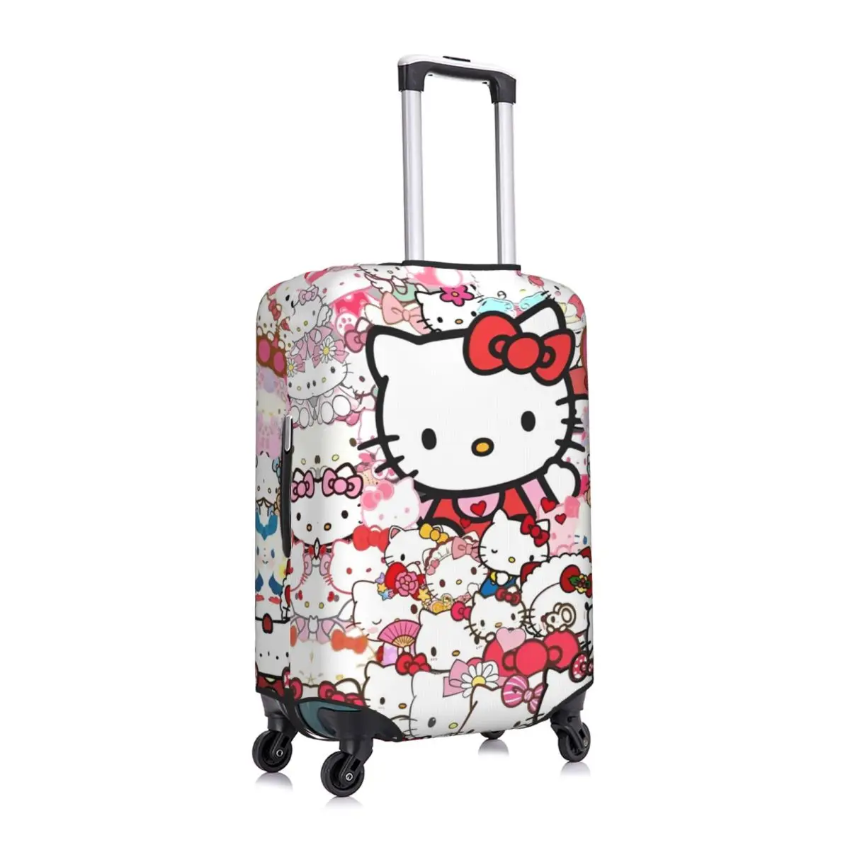 Hello Kitty Niestandardowy pokrowiec na walizkę Kot Nadruk zwierzęcy Kreskówka Praktyczny ochraniacz podróżny Walizka na bagaż Wakacje