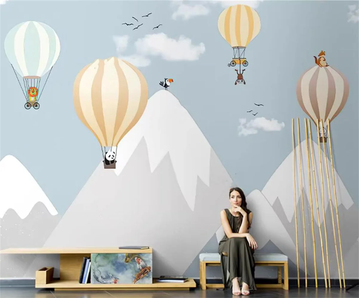

Children's room wall cloth environmentally friendly boys' bedroom background wall customized 3d wallpaper cartoon mural