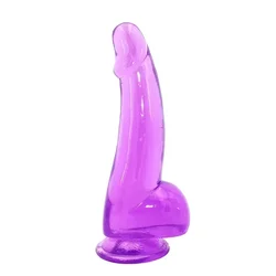 Gode réaliste violet en cristal rose pour femme adulte, pénis Éldoux et lisse, anciers anal avec IkSex Toy, 18 +