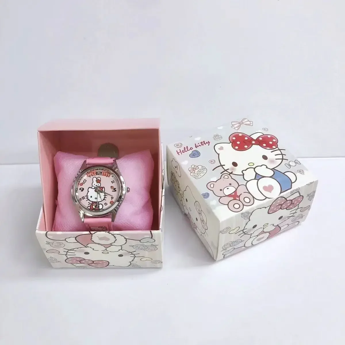 MINISO Anime Sanrio Electronic Watch Kawaii Kulomi Hello Kitty Mymelody Kuromi Cinnamoroll Children\'s Watch Gift with Gift Box