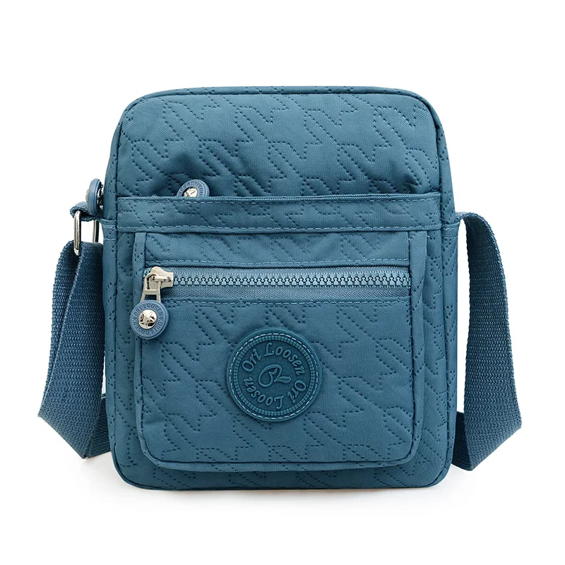 

2025 Spring Vertical Square Women Color-Block Nylon Crossbody Shoulder Purse Style Mini Companion Mobile Essentials Chic python