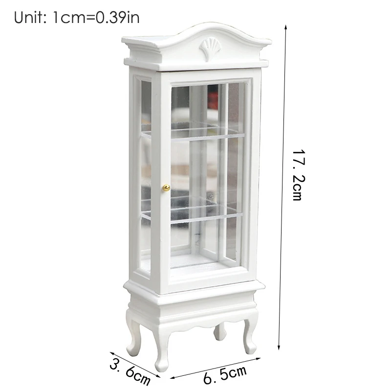 1Pc 1:12 Dollhouse Simulation Wooden Cabinet Display Cupboard Model Dollhouse Miniature Bookcase Furniture Decor Dolls House Toy