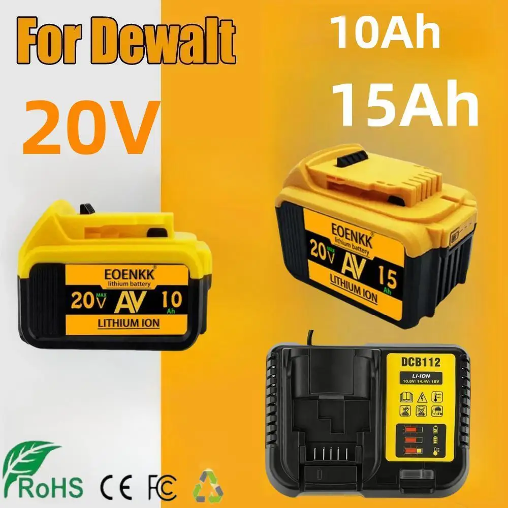 

DCB200 20V 10.0Ah15.0Ah Lithium Replacement Battery For Dewalt 18V DCB184 DCB200 DCB182 DCB180 DCB181 DCB182 DCB201 DCB206