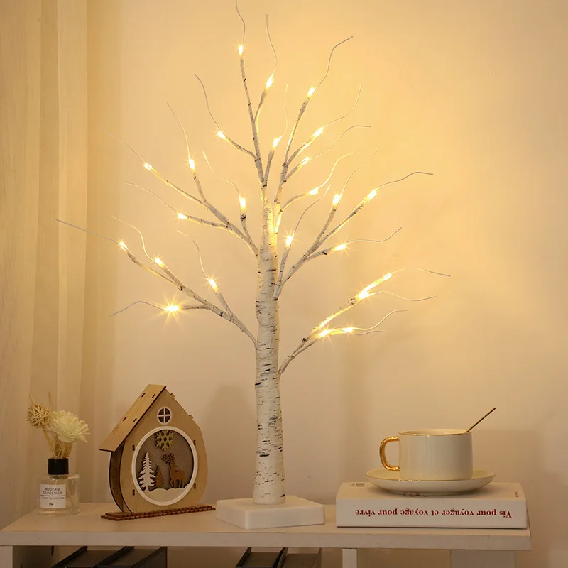 60 cm LED Birke Baum Nachtlicht Bunte Herz Hängen Baum Anhänger Weihnachten Hochzeit Party Dekoration Valentinstag Geschenke – Detail 9