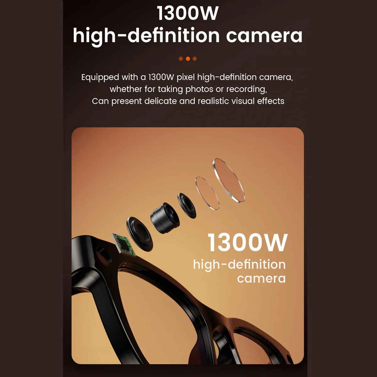 Smart Camera Glasses 1080P with 13MP Camera AI Object Recognize Make Receive Call Anti Shake Smart Glasses 2026 for Android IOS