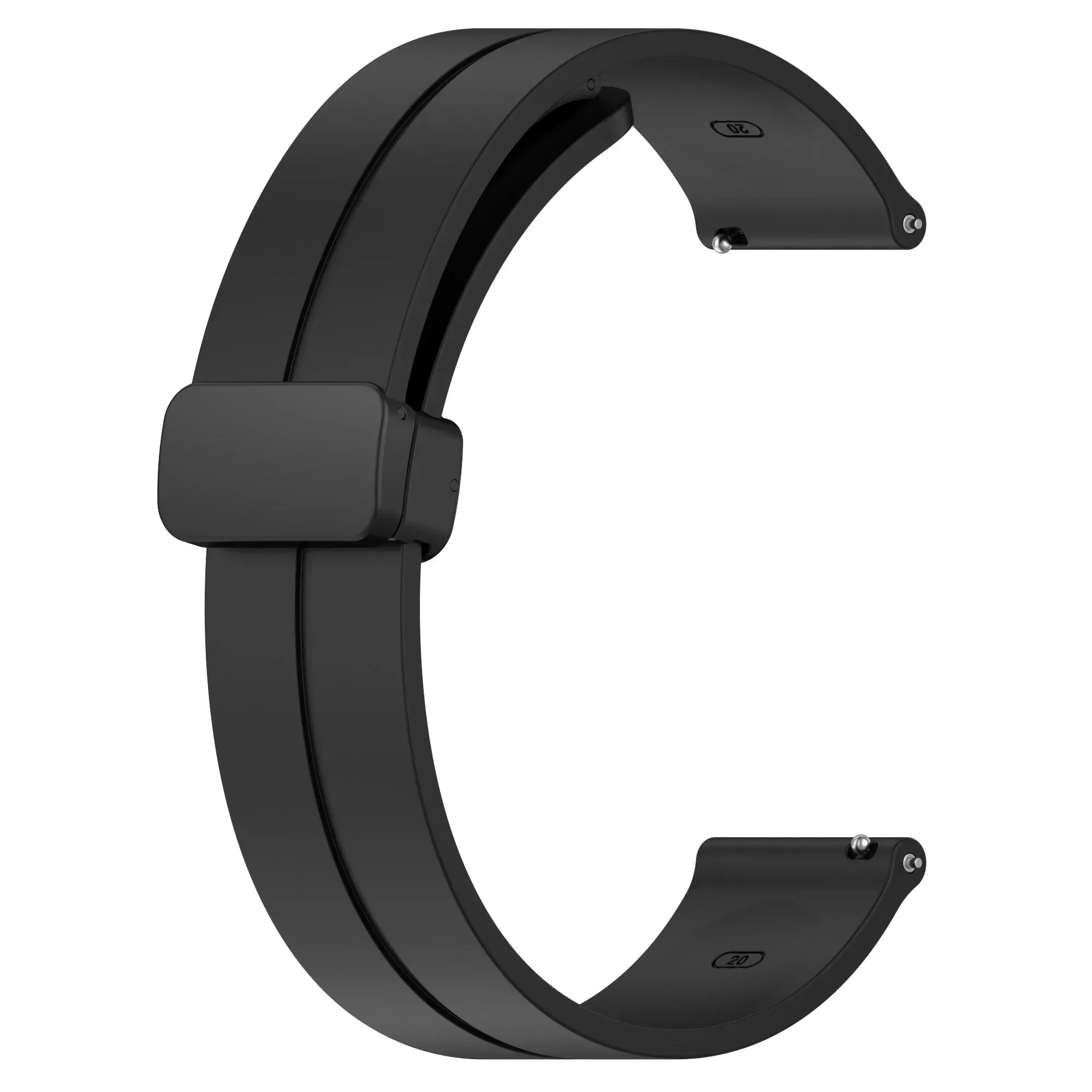 20-mm- bzw. 22-mm-Armband für Samsung Galaxy Watch 6/4/5 Pro/Classic/Gear S3/Active 2, Sport-Silikonarmband mit Magnetverschluss, Huawei GT 2 2e 3. – Detail 4