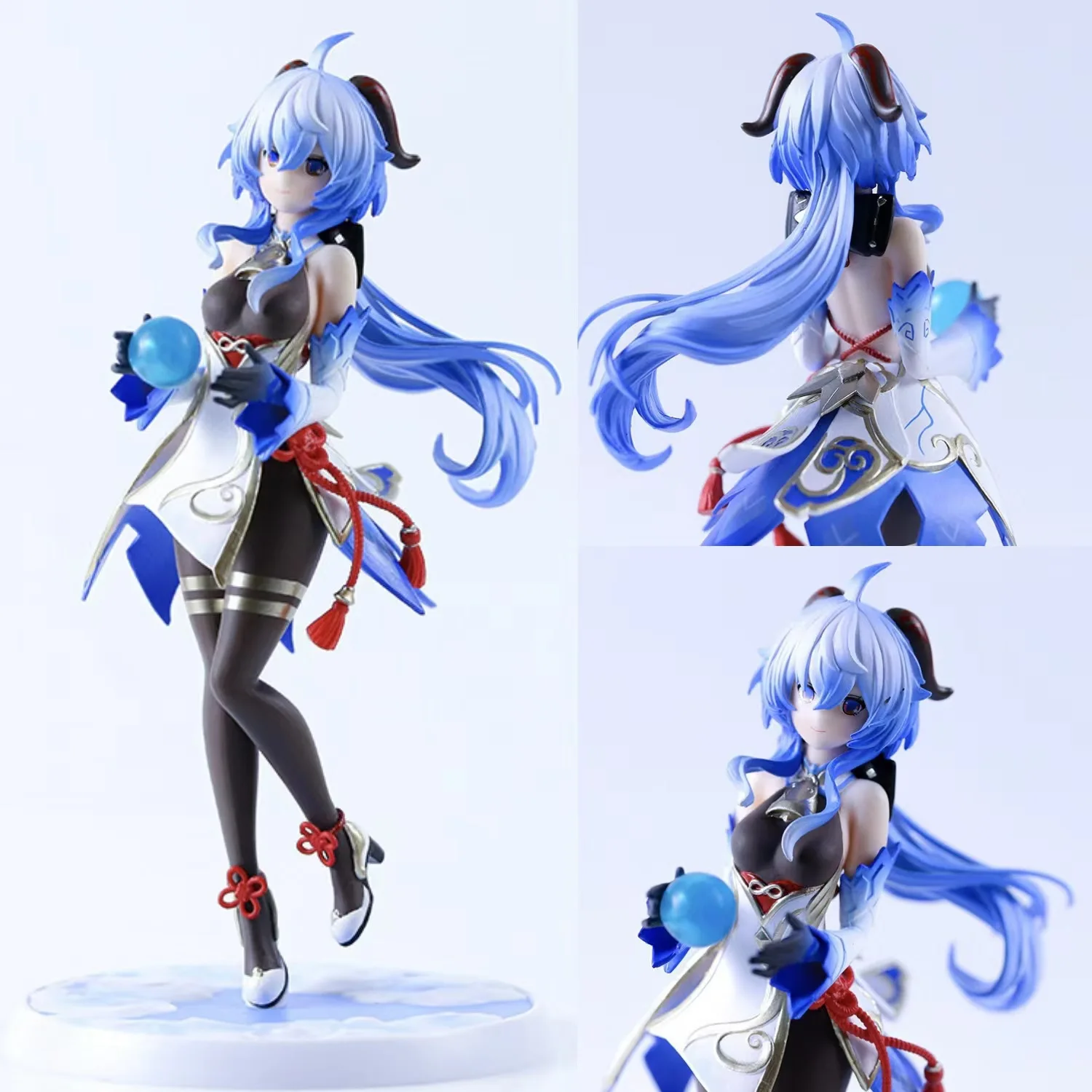 MiHoYo Genshin Impact Ganyu & Keqing Anime Figure Set Desktop Ornament Collectible Game Peripheral for Fans