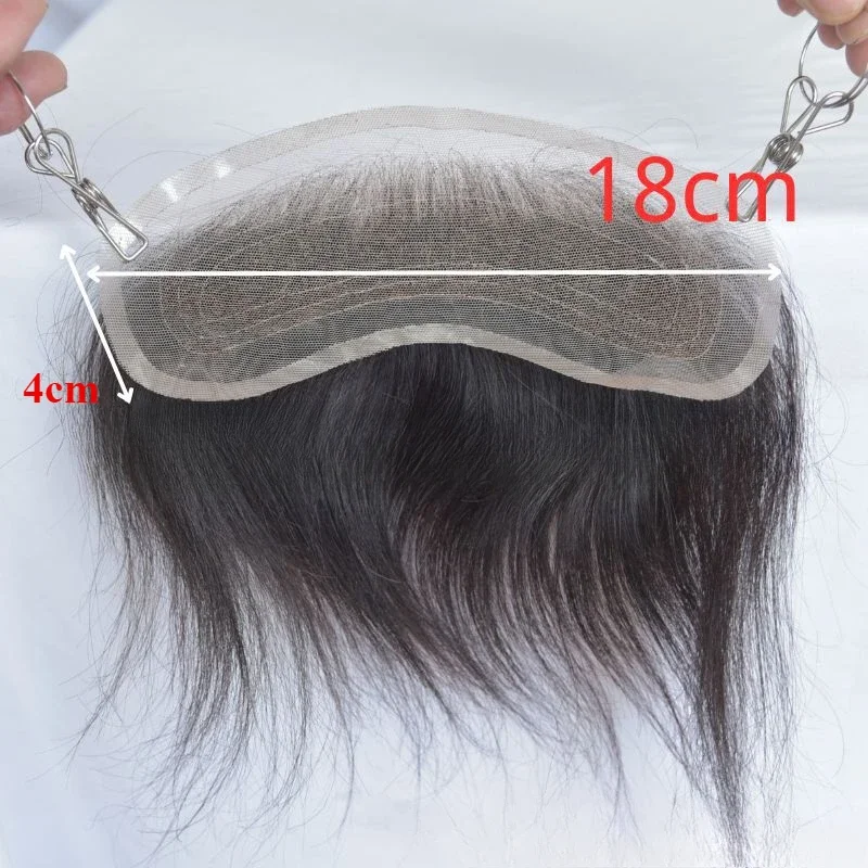 15cm Straight Man Toupee V Style Frontal Hairline for Men 100% Human Remy Hair Ultra Thin Skin PU Men's Capillary Prosthesis