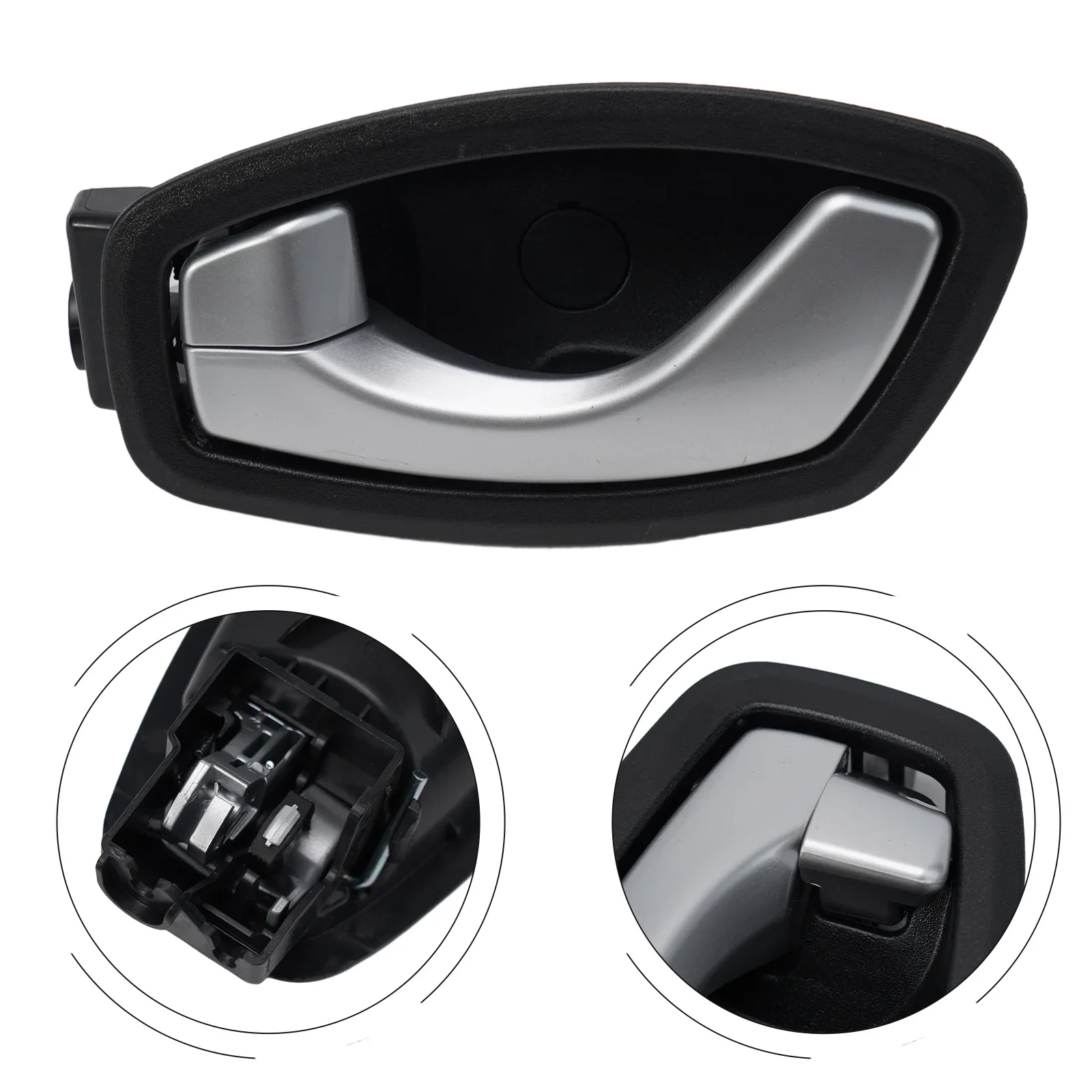 Left Front Rear Interior Opening Door Handle For Fluence 2011-2013 ABS Black Direct Fit Easy Installation Interior Parts