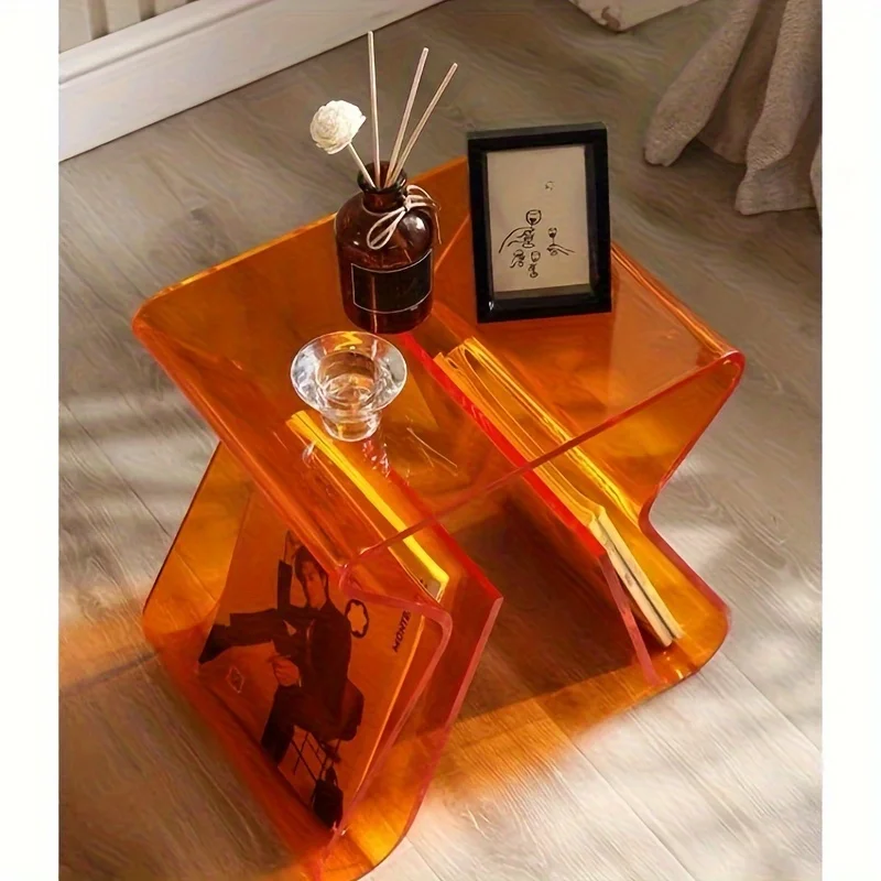 Side Table Acrylic, Transparent Small End Table, Modern Night Stand, Living Room side Tables for Bedroom, Living Room,Office