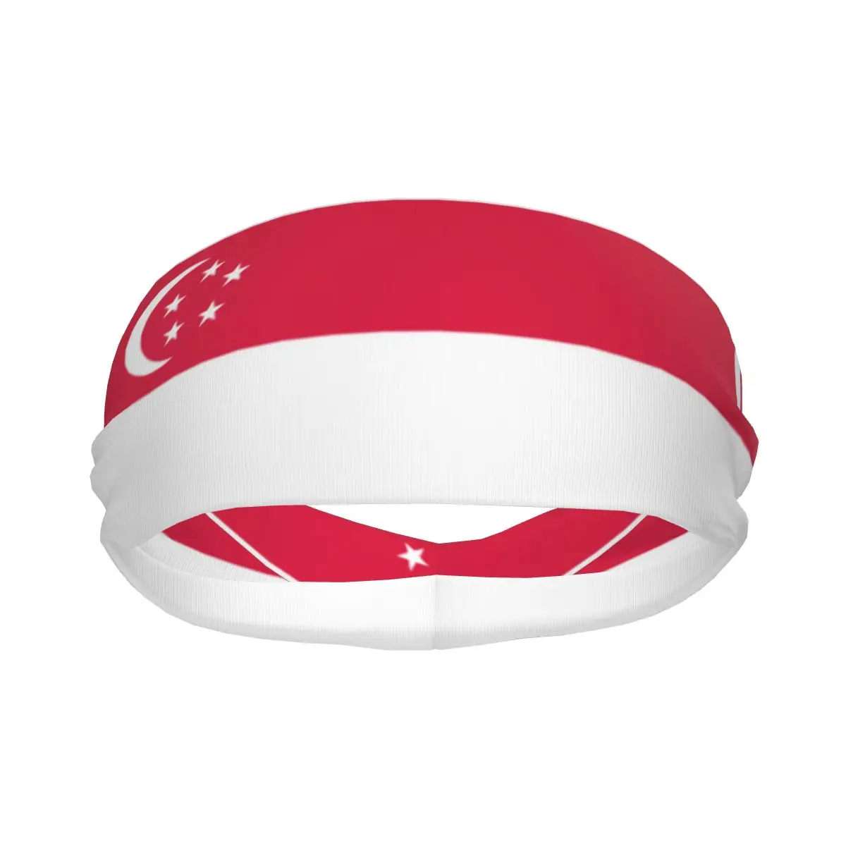 Singapore Flag Athletic Headband Elastic Sweatbands Women Men Basketball Sports Gym Fitness Sweat Band Volleyball Tennis