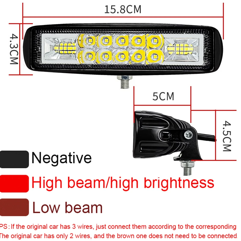 1PC 12V - 60V Motorcycle Additional Lights High Low Beam Ebike Modified Headlight Motorbike Front LED Light Accessories Parts