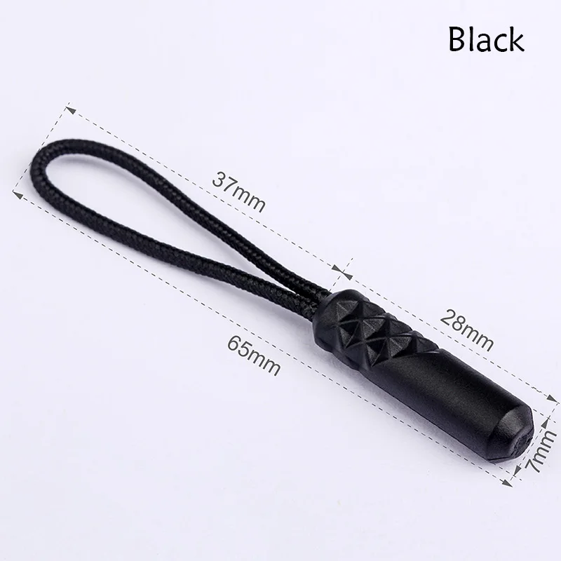 1x Cylindrical Head Puller Clothing Zipper Puller Puller Rope Luggage Zipper Puller Tail End Fit Rope Tag Suitcase Tent Backpack