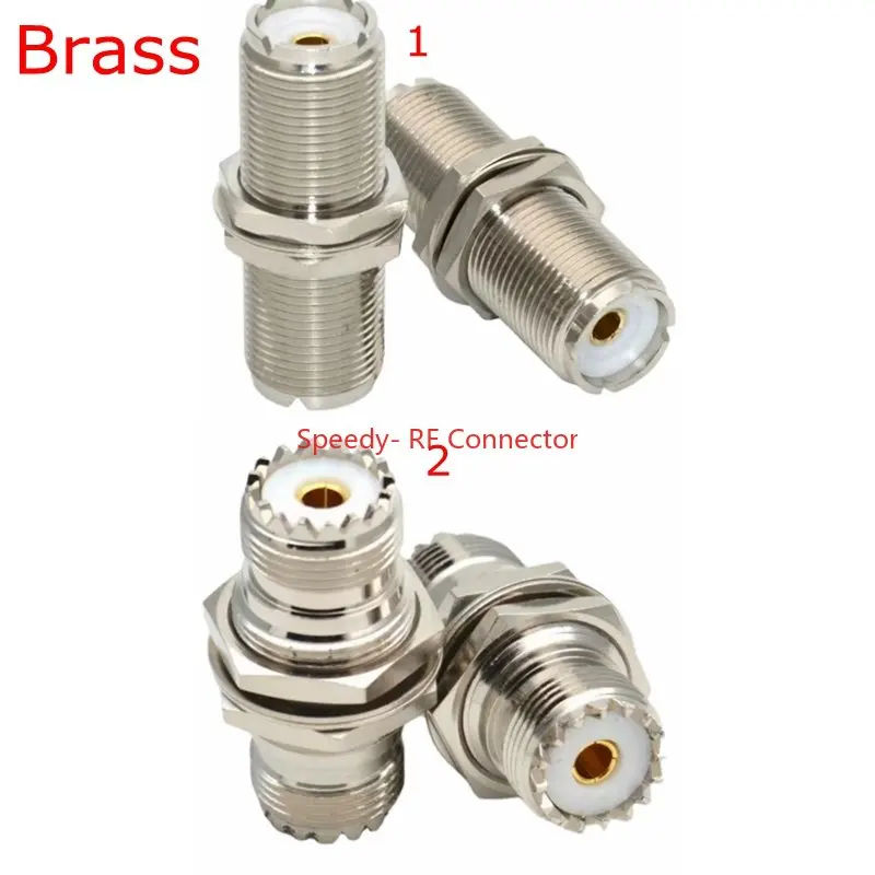 1Pcs UHF SO239 SO-239 Socket Mount Connector UHF To UHF Female Female with Nut Panel Bulkhead Mount Copper Brass Fast Delivery