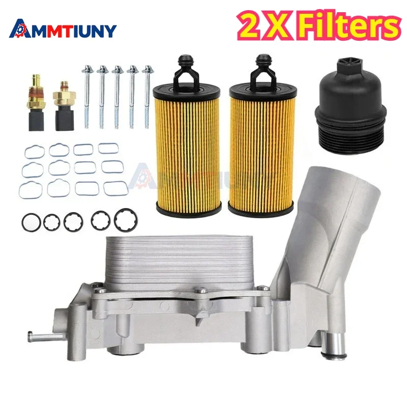 

Aluminum Housing Oil W/ 2 Filters Assembly set fits for 2011-2016 Jeep Dodge Chrysler Replace OE 926-876 5184294AE 68105583AF