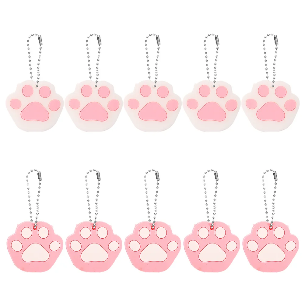 

10Pcs Key Covers Cute Cat Paw PVC Protective Key Identifier Covers Tags Rings for Home Apartment Keys Keys Sleeve
