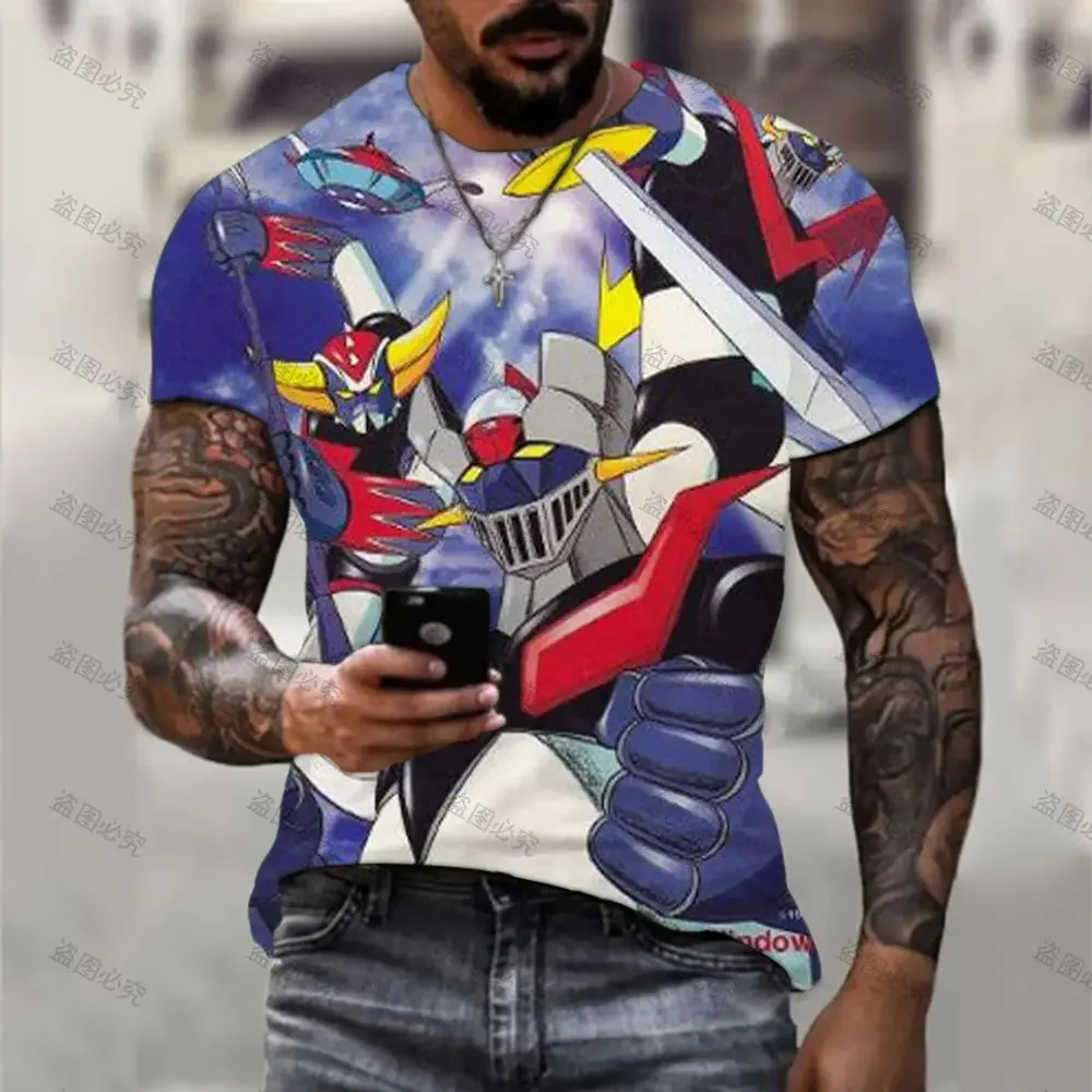 Men\'s  T-Shirt Y2k Tops T-shirts High Quality Mazinger Z Harajuku HD Print Clothes Anime Essentials Streetwear Leisure 6XL 2023