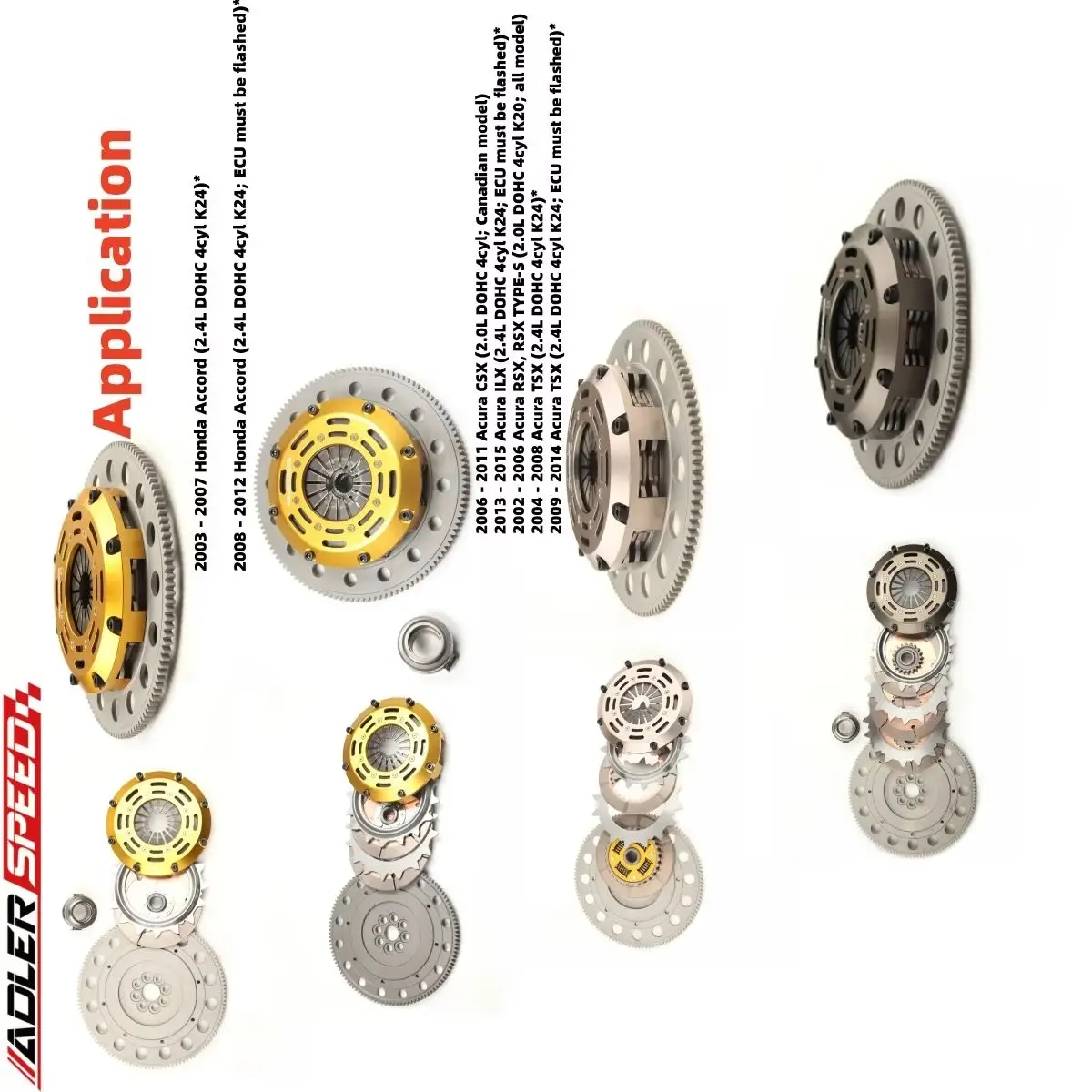 ADLERSPEED Sprung/Rac Clutch/Single/Twin/Triple Disc For Acura CSX ILX RSX,RSX TYPE-S TSX/Honda Accord Civic Si K20 K24 K-series