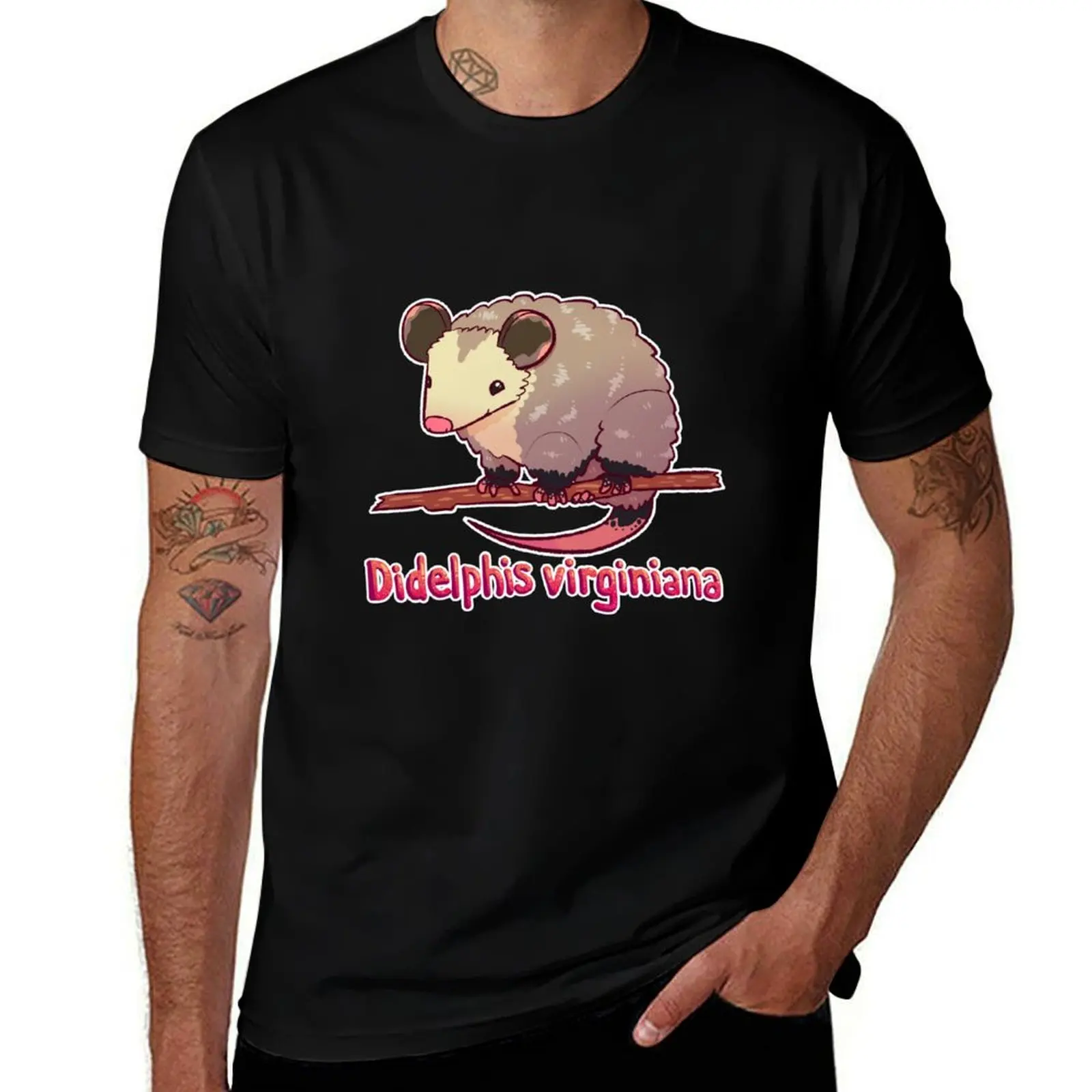 Virginia Opossum Scientific Name T-Shirt Simple Print Design T-Shirt