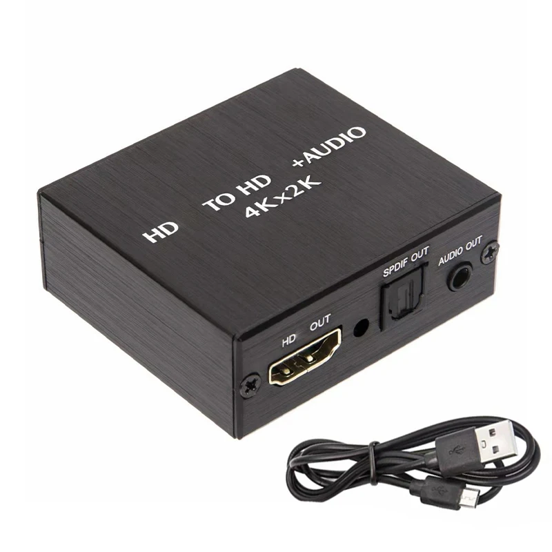 

4K x 2K Video Audio Extractor HDMI-Compatible to 3.5MM Audio Converter SPDIF Optical TOSLINK Stereo Out Splitter Adapter