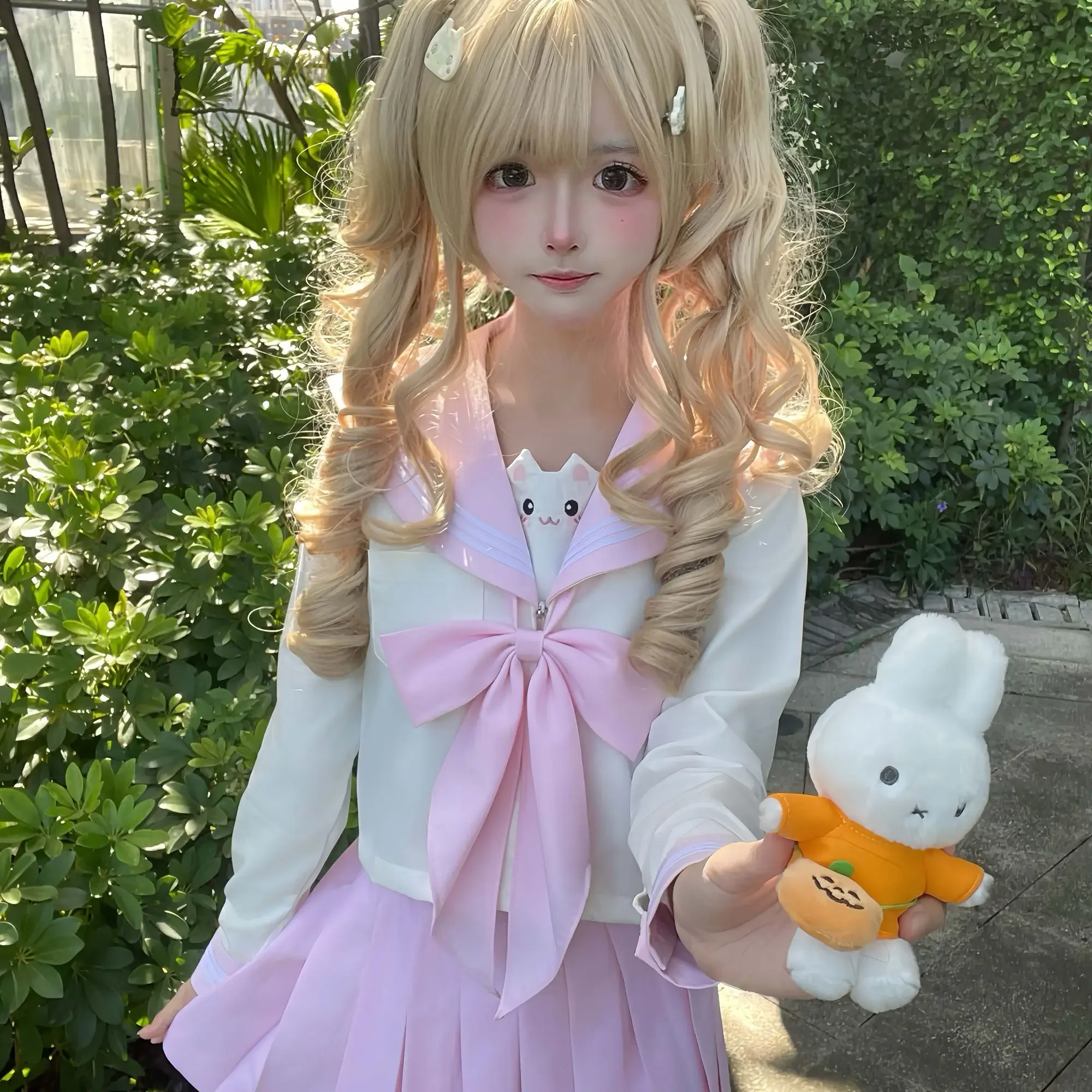 pink-japanese-and-korean-style-short-sleeved-and-long-sleeved-cute-jk-uniform-school-style-role-playing