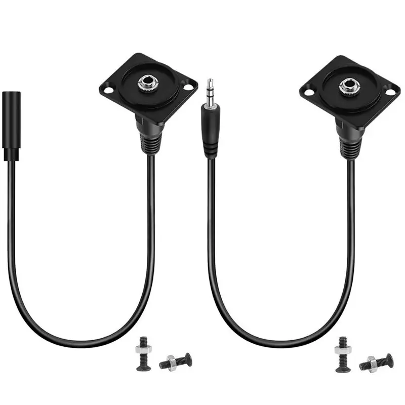 22 センチメートル DC3.5 ミリメートル TRS オスとメスパネルショートワイヤー取り付けオーディオコネクタ TRS 1/8 ステレオヘッドフォン取り付けソケット