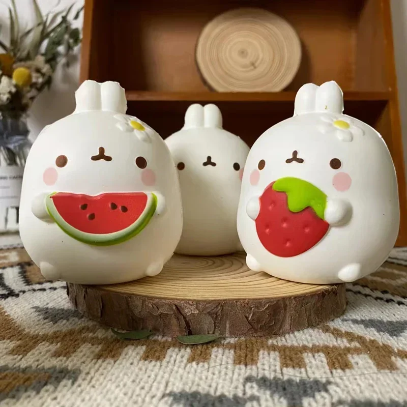 Juguetes antiestrés de elevación lenta para adultos y niños, polluelo, conejo, fresa, Jumbo, Squishy, Animal Kawaii, juguetes para apretar la