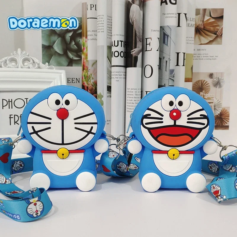 

Сумка-мессенджер с рисунком Doraemon, кошелек для монет, силиконовая сумка, аниме-фигурка, сумка на плечо, кавайные мини-сумки на день рождения, игрушка в подарок