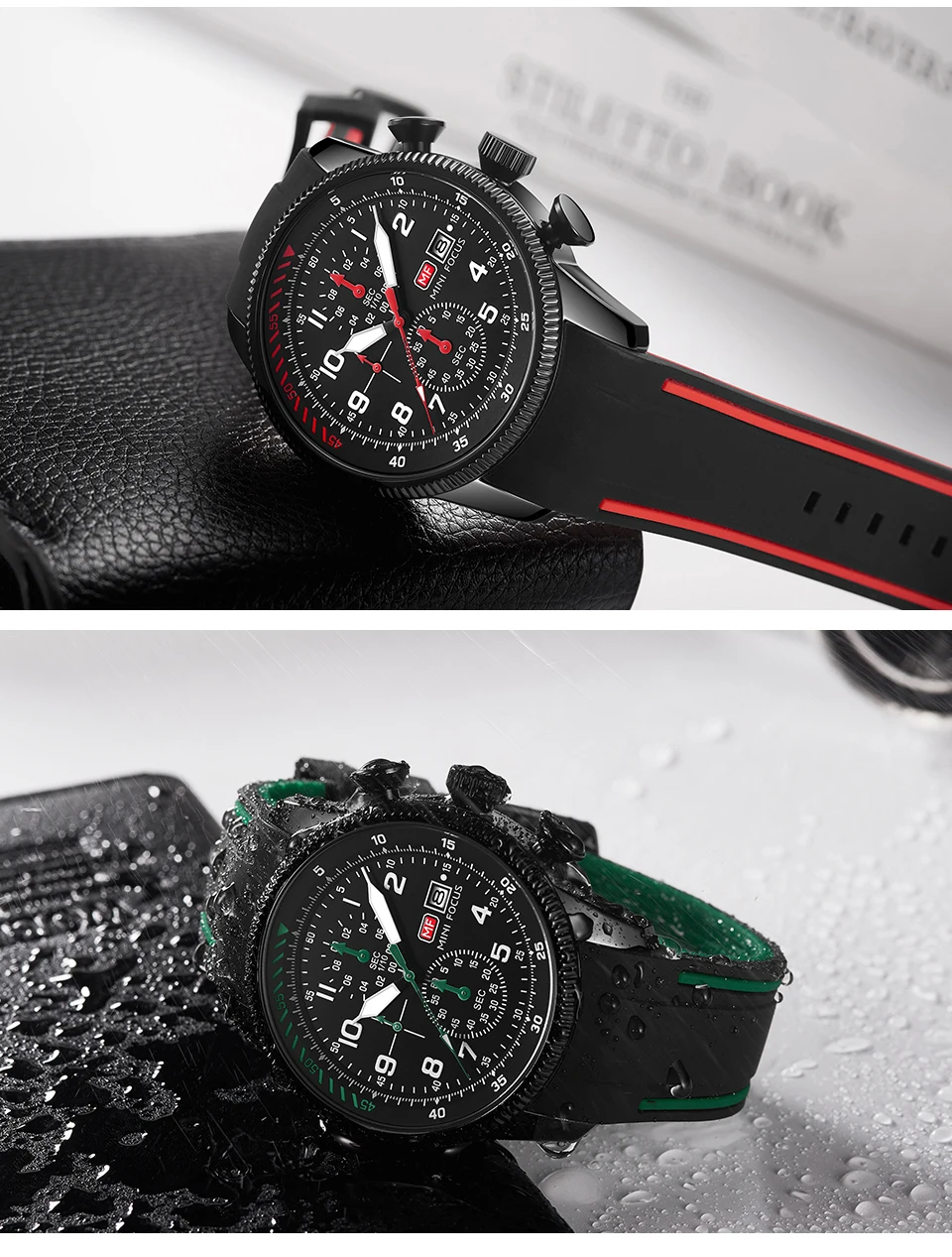 MINI FOCUS Electronic Quartz Mens Watches Auto Date Wristwatch Water Resistant Clock Gift for Men Relogio Masculino 0379G