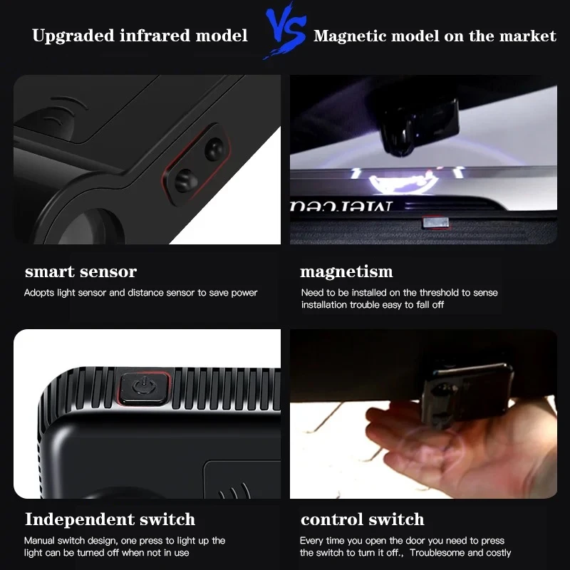 LED باب السيارة شعار العارض مصابيح ترحيب ضوء لنيسان قاشقاي جوك بولسار سنترا ألتيما باترول ميكرا المارقة اكسسوارات #3