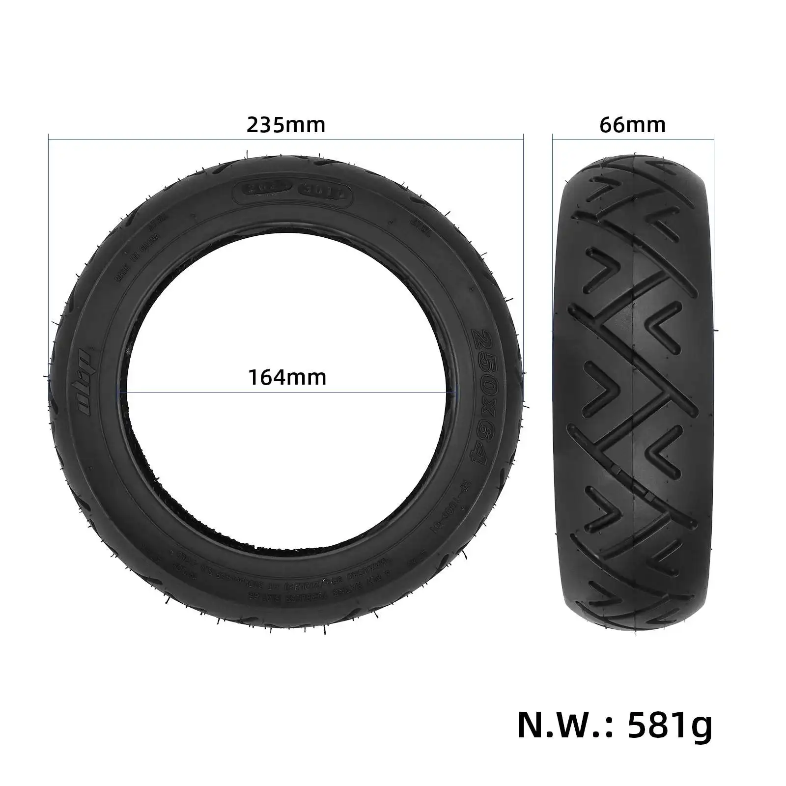 ULIP 250x64--250x54Highway Vacuum Tire 10 Inch Tubeless Tire With 2Valve For Xiaomi 4 Ultra Electric Scooter Tyre Accessories