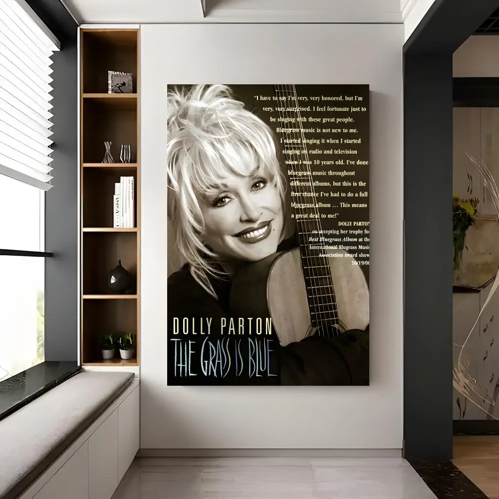Country Singer D-dolly Parton Poster Trendy Aesthetic Self-Adhesive Wall Poster Room Decor for Bedroom & Dorm