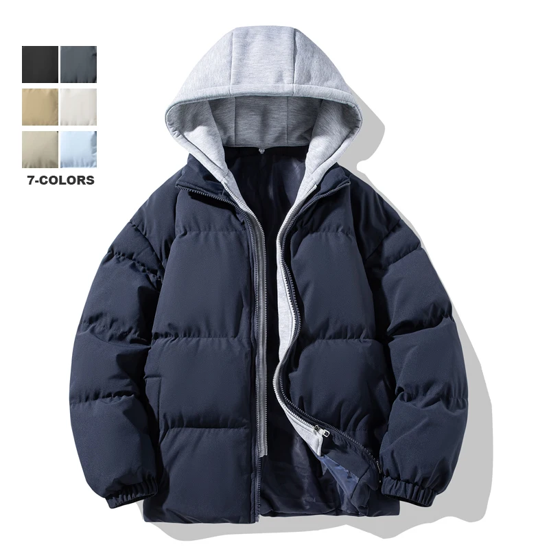 

New 2-in-1 Design Warm Parka Jacket Hooded Thickened Casual Loose Couple Winter Outwear Windproof Daily Streetwear Puffer Coat