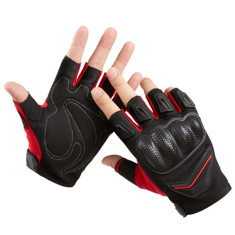 Motorcycle Riding Sports Fitness Gloves Half Finger Non-slip Breathable, Off-road Motorcycle and Bicycle Tactical Gloves