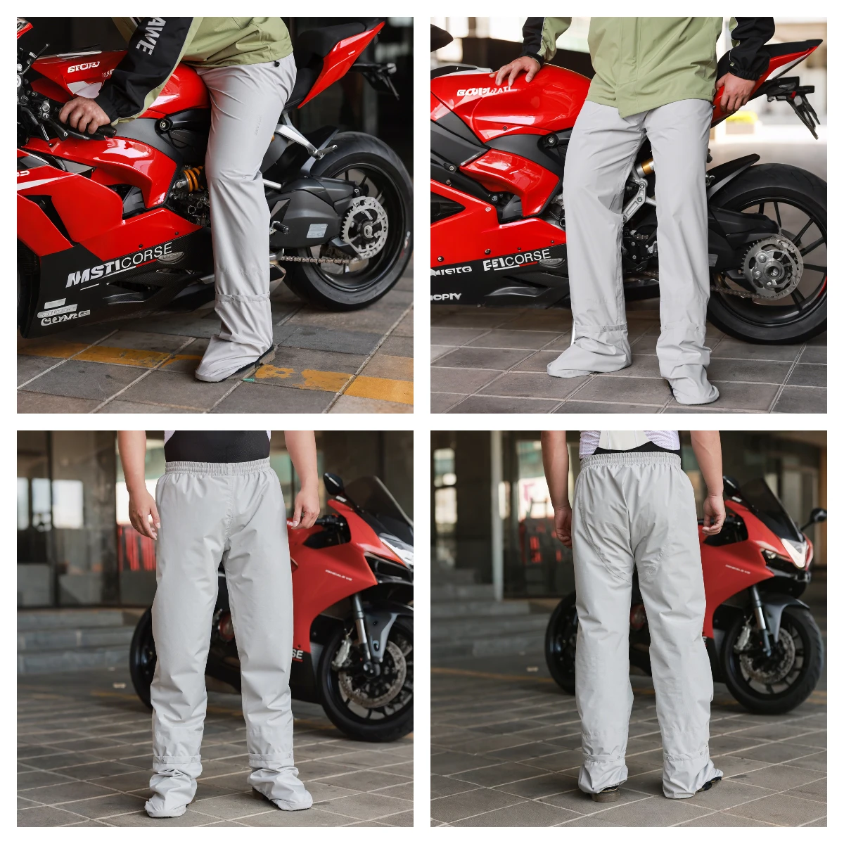 WOSAWE Radfahren Regenhose Outdoor Regenschutz Hosen Motorrad Klettern Camping Radfahren Sport Berg Regen Hosen Überschuhe – Detail 16