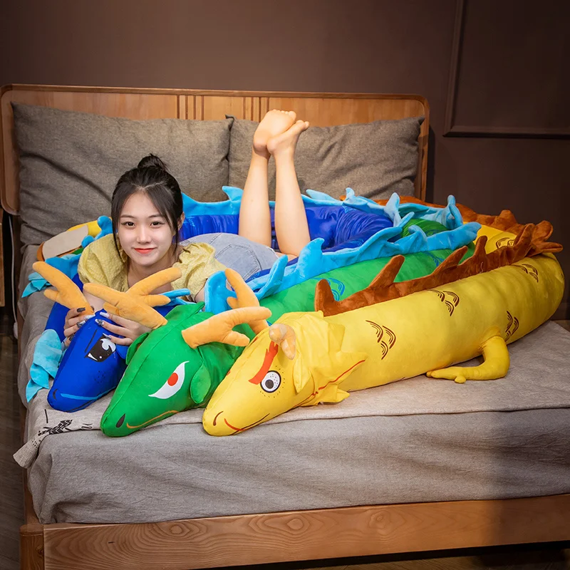 200CM Chinese Style Zodiac Dragon Plush Toys Stuffed Dinosaur PLush Dolls Animal Sleep Long Pillow Birthday Gift for Boy Kids