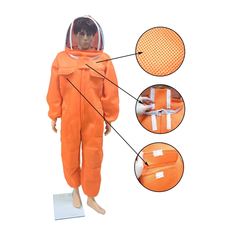 

Bee Protective Suit 3D Air Cotton Fabric Ultra Breathable Ventilated Beekeeping Suit with Fencing Veil Professional Anti Bees