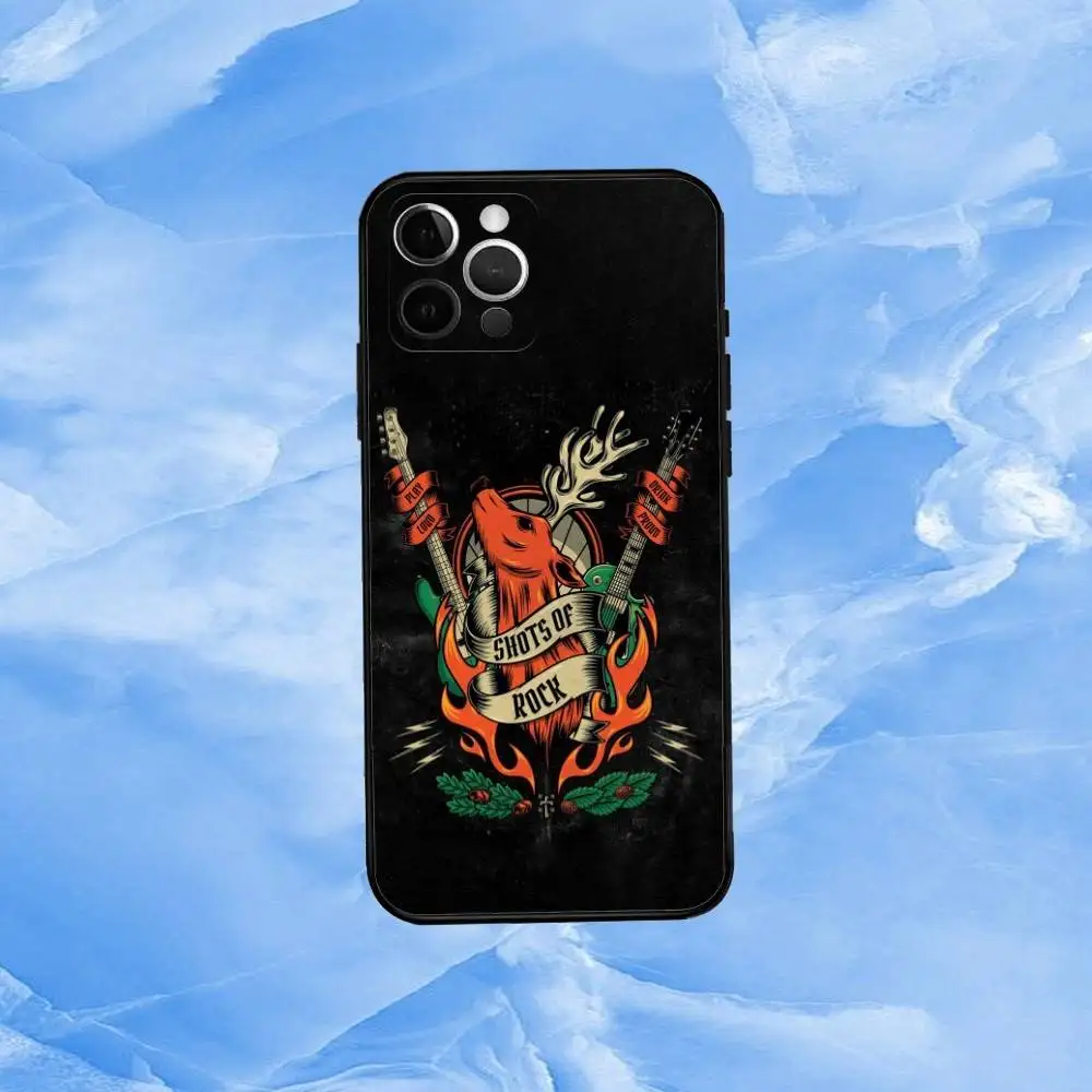 Custodia per telefono H-Hot J-JaegermeisterS per iPhone 17,16,15,14,13,12,11 Plus,Pro Max,XS, cover nera in morbido silicone