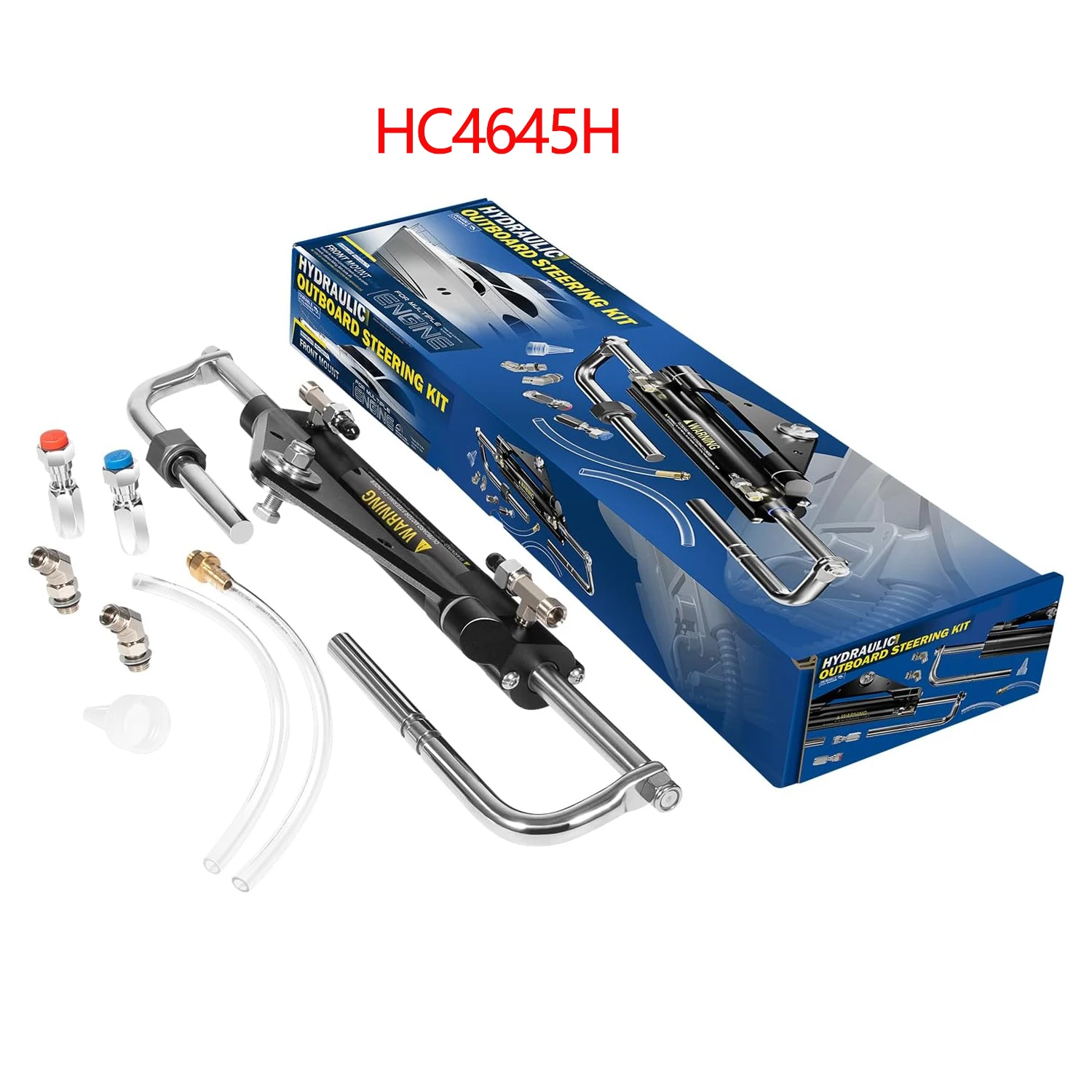 

150HP Outboard Hydraulic Steering Cylinder – ORB Fittings, Two-Way Lock Valve –for Single/Twin Engine Outboard Boats