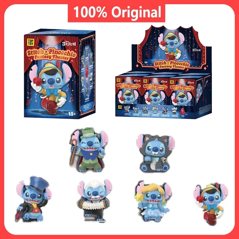 

TOPTOY Stitch Blind Box Figure Anime Tide Toys Kawaii Stitch Pinocchio Adventure Fantasy Theater Blind Box Toy Kid Birthday Gift